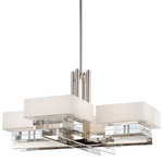 Eden Roe Chandelier - Polished Nickel / White Mitered