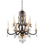 Chateau Nobles Chandelier - Raven Bronze / Clear