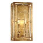 Edgemont Park Bathroom Vanity Light - Pandora Gold Leaf / Textured Clear Glass