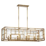 Edgemont Park Linear Suspension - Pandora Gold Leaf / Textured Clear Glass