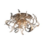 Graffiti Semi Flush Ceiling Mount - Silver Leaf / Polished Stainless Steel / Smoked Crystal