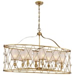Victoria Park Linear Suspension - Elara Gold / White Iris Glass