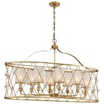 Victoria Park Linear Suspension - Elara Gold / White Iris Glass