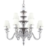 Aise Chandelier - Polished Nickel / White