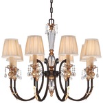 Bella Cristallo Chandelier - French Bronze / Champagne