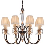 Bella Cristallo Chandelier - French Bronze / Champagne