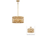 Coronade Convertible Pendant / Semi Flush Mount - Pandora Gold Leaf