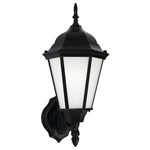 Bakersville Tapered Outdoor Wall Light - Black / Satin Etched