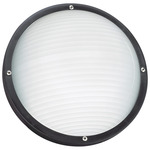 Bayside Round Outdoor Wall/Ceiling Light - Black / Frosted