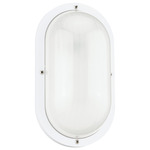 Bayside Oval Outdoor Wall Light - White / Frosted