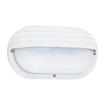 Bayside Oval Hood Outdoor Wall Light - White / Frosted