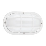 Bayside Oval Caged Wall Light - White / Frosted
