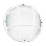 Bayside Round Caged Wall/Ceiling Light - White / Frosted