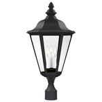 Brentwood Outdoor Post Light - Black / Clear