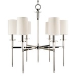 Amherst Chandelier - Polished Nickel / Off White