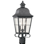 Chatham Outdoor Post Light - Oxidized Bronze / Clear Seeded