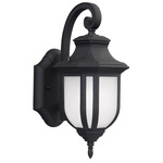 Childress Outdoor Wall Light - Black / Satin Etched