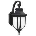 Childress Outdoor Wall Light - Black / Satin Etched