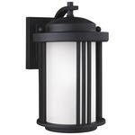 Crowell Outdoor Wall Light - Black / Satin Etched