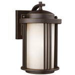 Crowell Outdoor Wall Light - Antique Bronze / Creme Parchment