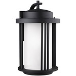 Crowell Outdoor Wall Light - Black / Satin Etched