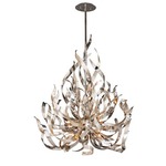 Graffiti Chandelier - Silver Leaf / Polished Stainless Steel / Smoked Crystal