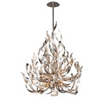 Graffiti Chandelier - Silver Leaf / Polished Stainless Steel / Smoked Crystal