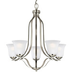 Emmons Chandelier - Brushed Nickel / Satin Etched