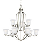 Emmons Chandelier - Brushed Nickel / Satin Etched