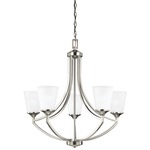 Hanford Chandelier - Brushed Nickel / Satin Etched