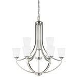 Hanford Chandelier - Brushed Nickel / Satin Etched