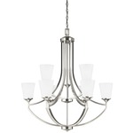 Hanford Chandelier - Brushed Nickel / Satin Etched