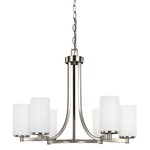 Hettinger Chandelier - Brushed Nickel / Etched White