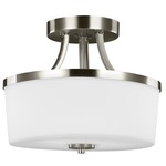 Hettinger Ceiling Light Fixture - Brushed Nickel / Etched White