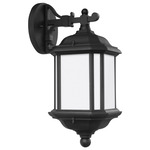 Kent Outdoor Wall Light - Black / Satin Etched