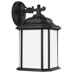 Kent Outdoor Wall Lantern - Black / Satin Etched