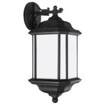 Kent Outdoor Wall Light - Black / Satin Etched