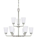 Kerrville Chandelier - Brushed Nickel / Satin Etched