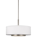 Nance Pendant - Brushed Nickel / Off White