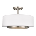 Nance Convertible Semi Flush Pendant - Brushed Nickel / Off White