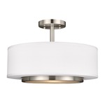 Nance Convertible Semi Flush Pendant - Brushed Nickel / Off White