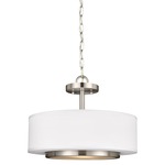 Nance Convertible Semi Flush Pendant - Brushed Nickel / Off White