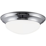 Nash Flush Ceiling Light - Chrome / Satin Etched