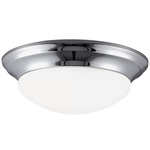 Nash Flush Ceiling Light - Chrome / Satin Etched