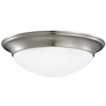 Nash Flush Ceiling Light - Brushed Nickel / Satin Etched