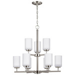 Oslo Chandelier - Brushed Nickel / Opal