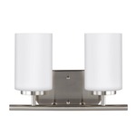 Oslo Bathroom Vanity Light - Brushed Nickel / Opal