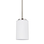 Oslo Mini Pendant - Brushed Nickel / Opal