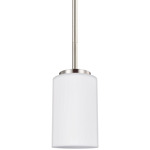 Oslo Mini Pendant - Brushed Nickel / Opal