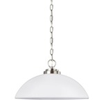 Oslo Pendant - Brushed Nickel / Etched White